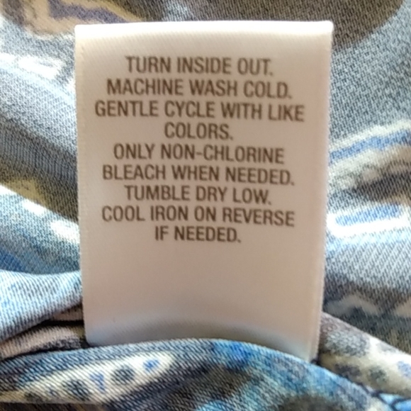 db Paisley V-Neck Blouse – Blue/White‎ – 3/4 Sleeve – Stretch – M - Picture 8 of 8